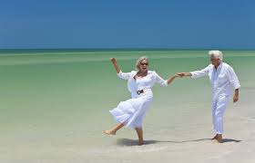 old dancers on beach